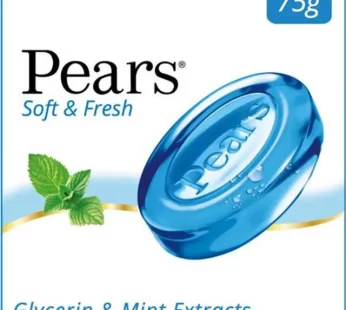 Pears Soft & Fresh Glycerine & Mint Extracts Bathing Bar, 98% Pure, 75 g
