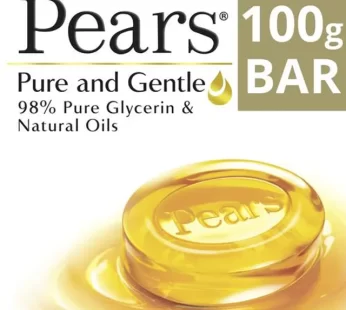 Pears Pure & Gentle Glycerin & Natural Oils Soap Bar, 98% Pure Glycerine & Natural Oils, 100 g Carton