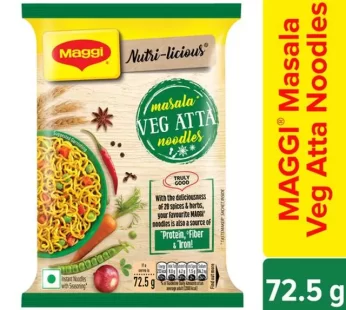 MAGGI Nutri-Licious Masala Veg Atta Noodles – Herbs & Spice Blend, Iron & Fibre Rich, 72.5 g Pouch