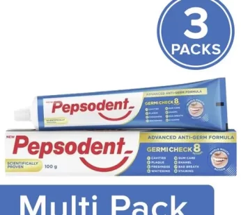 Pepsodent Germicheck+ 12h Germ Protection Toothpaste, 3×100 g (Multipack)