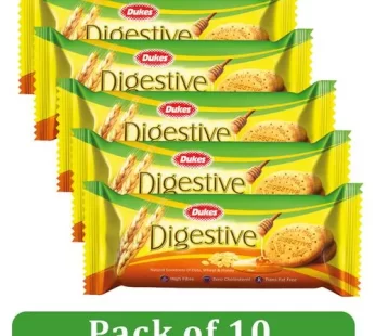 Dukes Digestive Biscuit With Oats, Wheat & Honey – Rich In Fibre Zero Cholesterol, 100 g (Pack of 10)