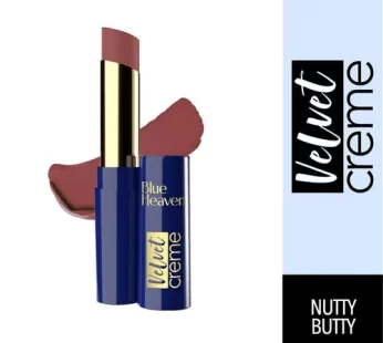 Blue Heaven Velvet Creme Lipstick – Long-Lasting, Smooth, Lightweight & Hydrating, 3.5 g Nutty Butty