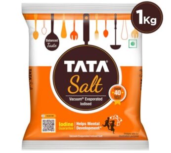 Tata Salt Vacuum Evaporated Iodised Salt – Helps Mental Development, 1 kg Pouch