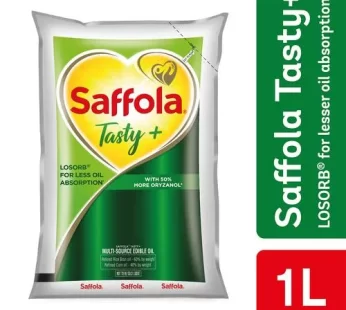 Saffola Tasty Refined Cooking oil | Blended Rice bran Corn oil | Pro Fitness Conscious 1L Pouch