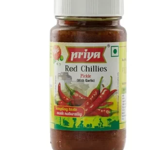 Priya Pickle Red Chillies With Garlic 300 g Bottle