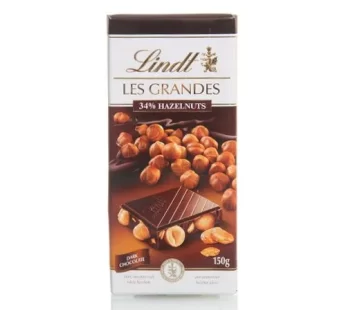 Lindt Les Grandes Dark Chocolate – 34% Hazelnuts 150 g