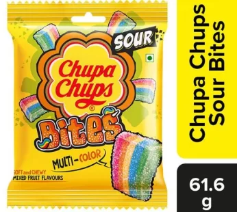 Chupa Chups Sour Bites Mixed Fruit Flavour Soft Chewy Toffee 61.6 g