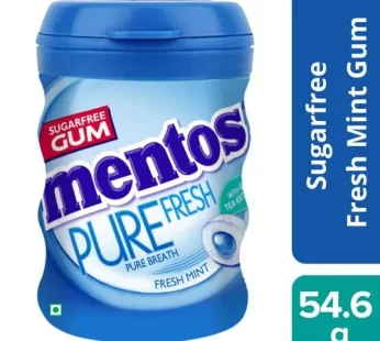 Mentos Pure Fresh Sugarfree Fresh Mint Chewing Gum – With Green Tea Extract 54.6 g Bottle