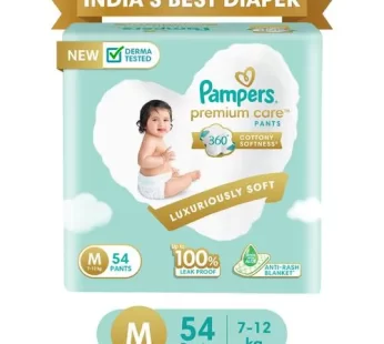 Pampers Premium Care Diaper Pants – M, 7-12 kg, Cotton-Like Softness, Lotion With Aloe Vera, 54 pcs