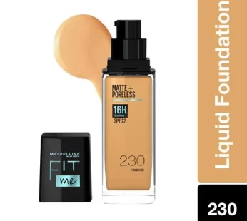 Maybelline New York Fit Me Matte+Poreless Liquid Foundation With Pump – 230 Natural Buff 30 ml
