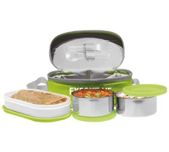Milton Executive Stainless Steel Lunch/Tiffin Box With Containers & Cover – Green 5 pcs