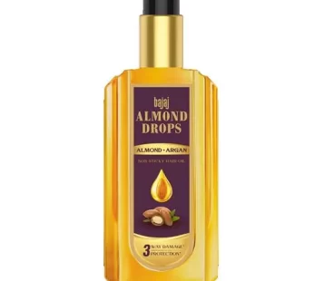 Bajaj Almond Drops Non-Sticky Hair Oil – Infused With Almond & Argan Oil, Provides 3-Way Damage Protection 100 ml Bottle
