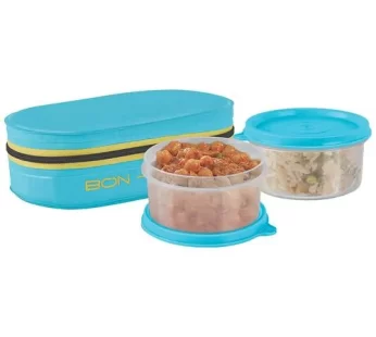 Milton New Bon Bon Lunch Box With 2 Leak-Proof Containers – Cyan 280 ml (Set of 2)