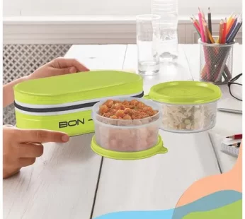 Milton New Bon Bon Lunch Box With 2 Leak-Proof Containers – Green 280 ml (Set of 2)