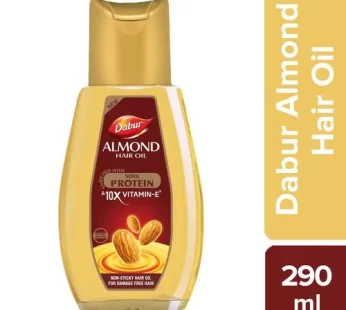 Dabur Almond Hair Oil – With Keratin Protein Soya Protein & 10X Vitamin E 290 ml